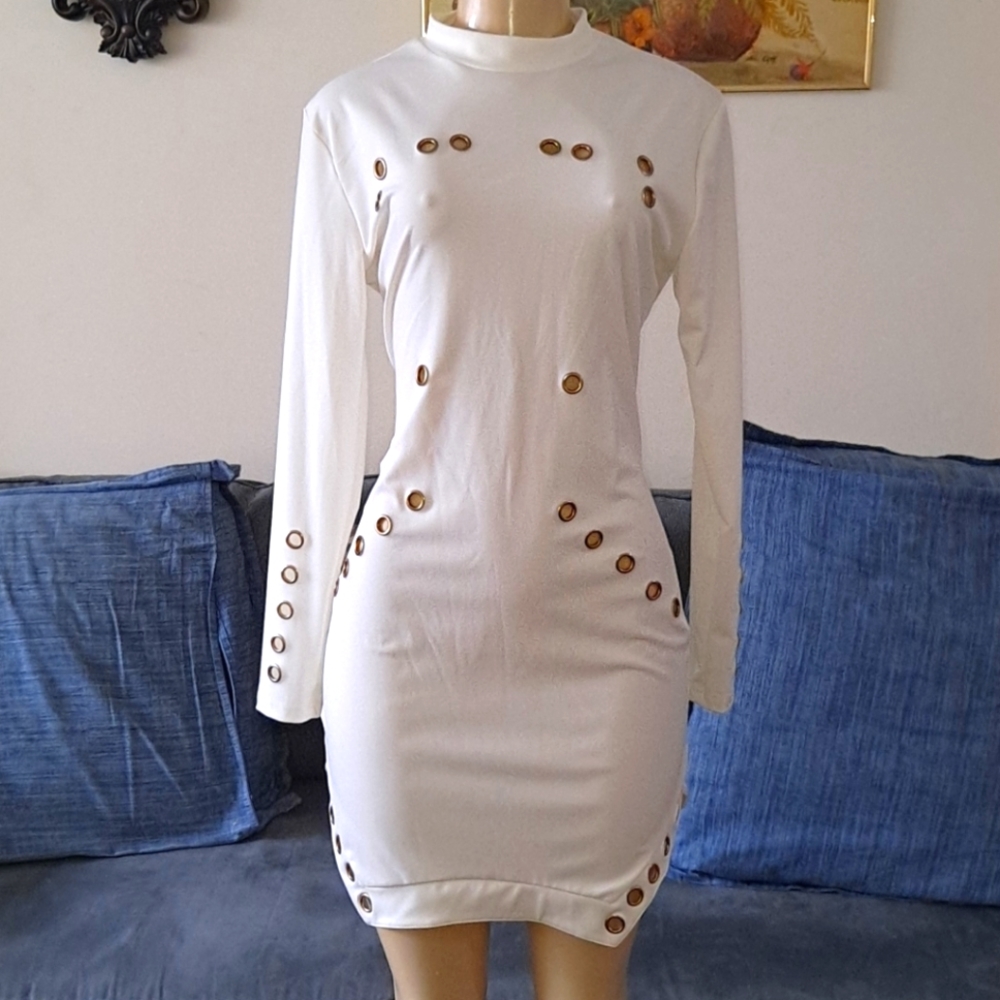 NWOT Polyester Dress with Eyelets Designs